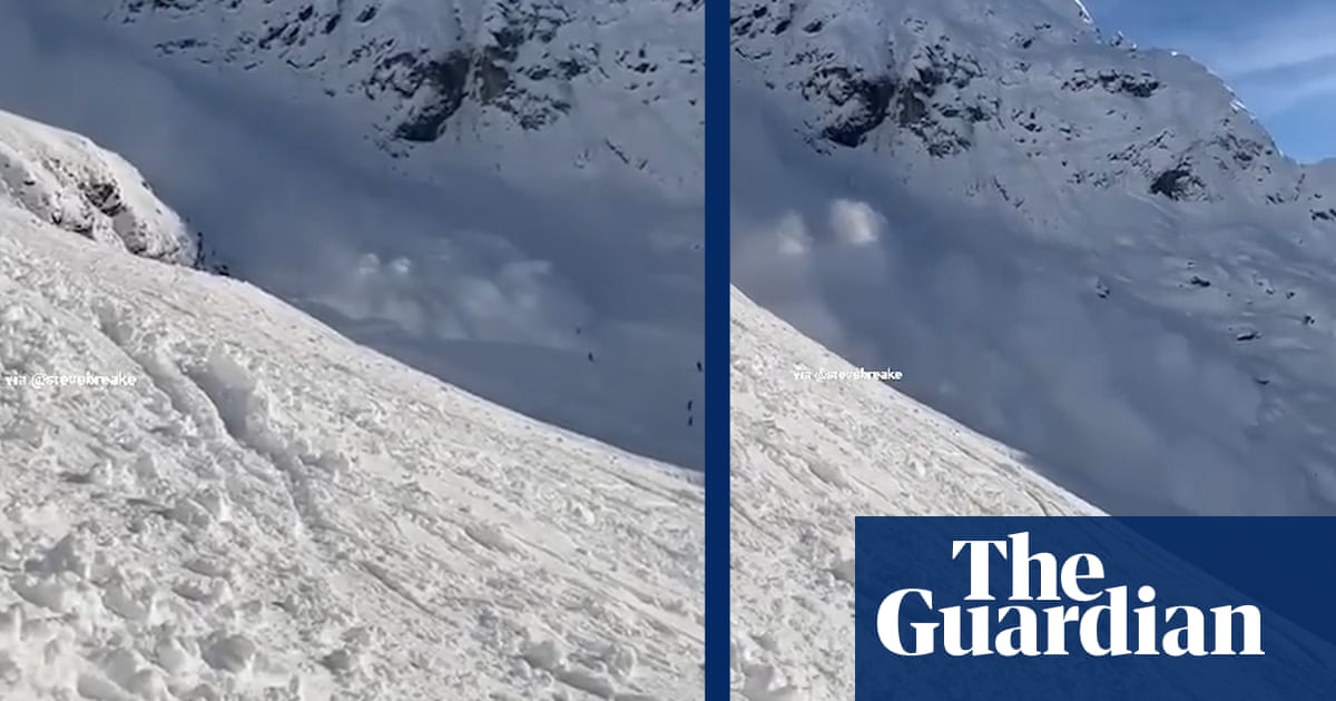 Moment avalanche sweeps over people skiing in Austria &ndash; video